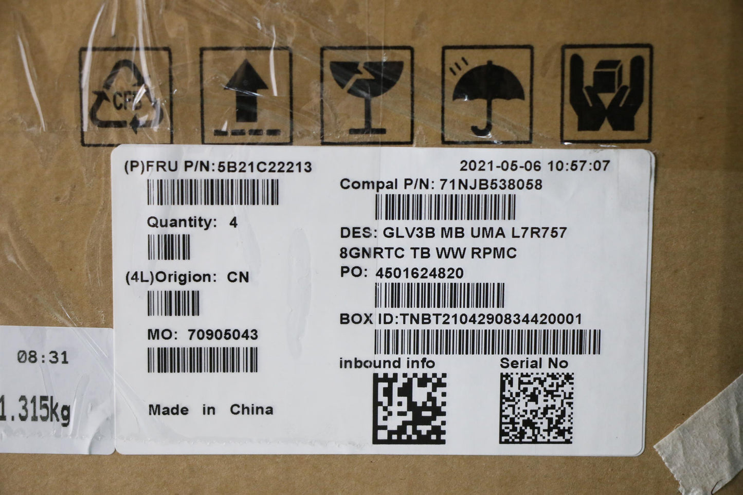 Lenovo Bdplanar Mbc21A4 Nokr757Uma8G_ - 5B21C22213
