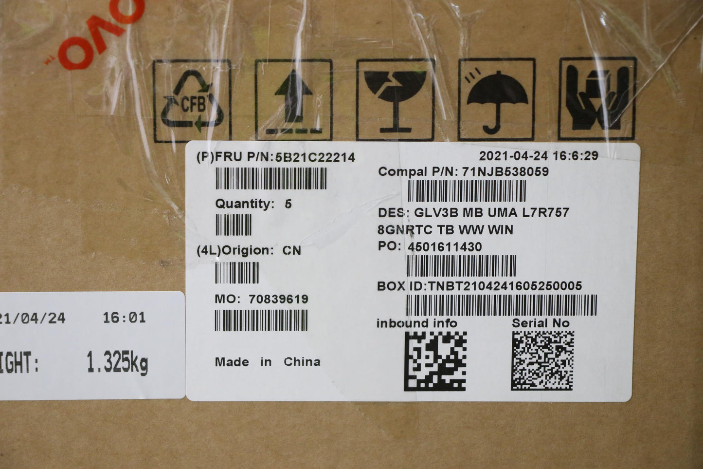 Lenovo BDPLANAR MBC21A4, WIN, R7 5700U UMA, 8G, WW, RPMC - 5B21C22214