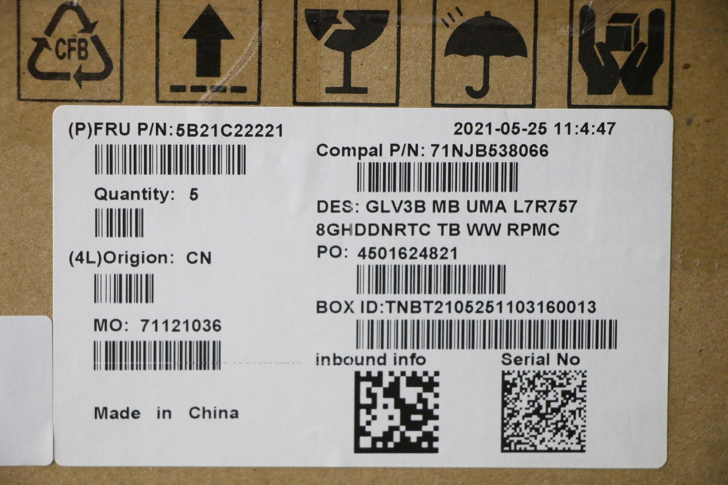Lenovo Bdplanar Mbc21A4 Nokr757Uma8G_ - 5B21C22221