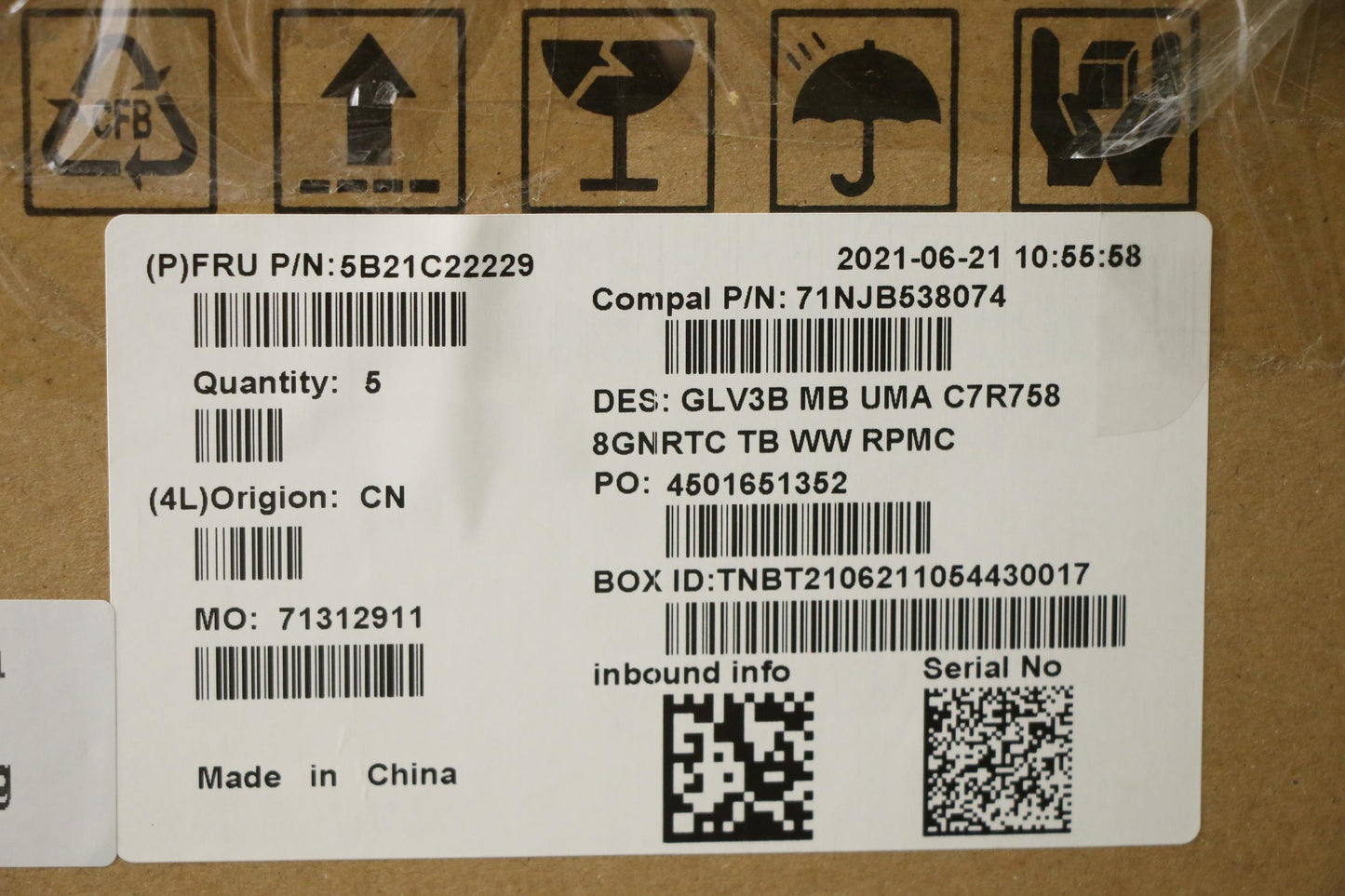 Lenovo Bdplanar Mbc21A4 Nokr758Uma8G_ - 5B21C22229