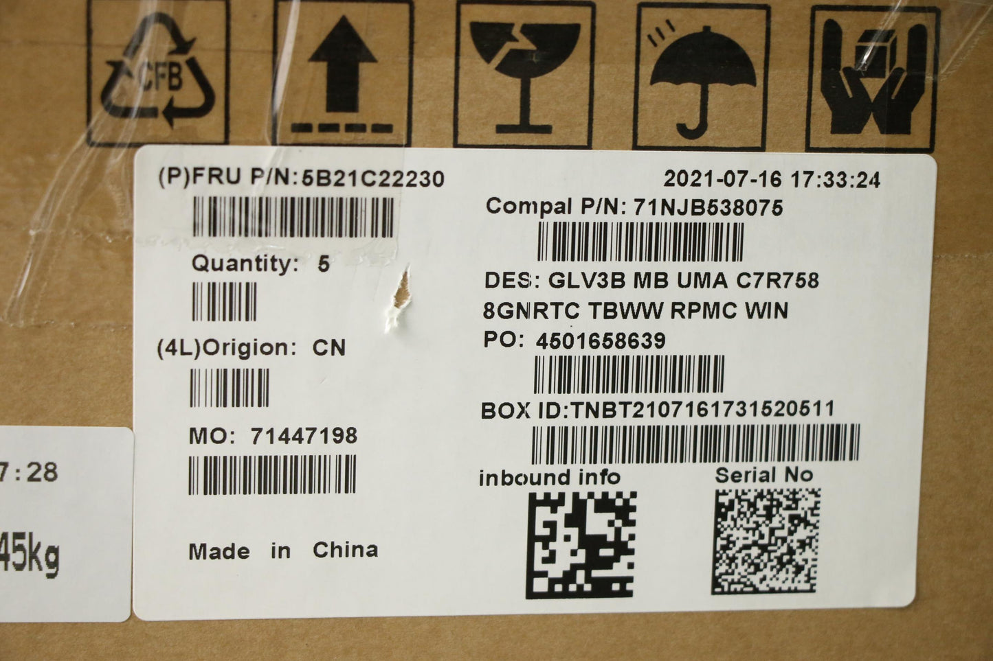 Lenovo Bdplanar Mbc21A4 Winr758Uma8G_ - 5B21C22230