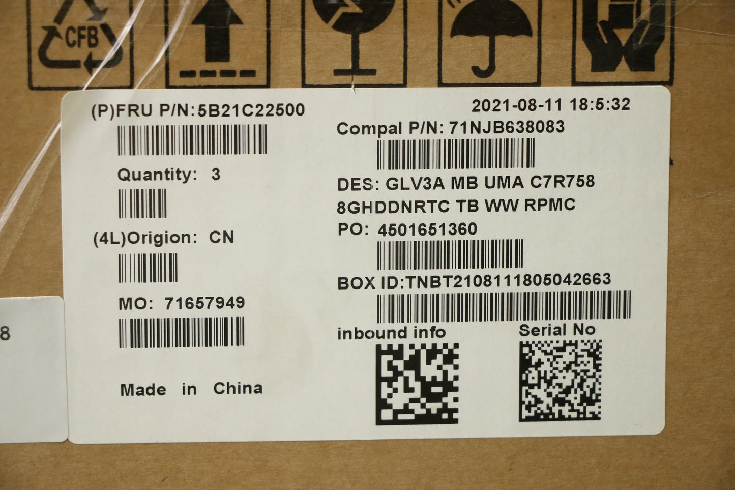 Lenovo Bdplanar Mbc21A2 Nokr758Uma8G_ - 5B21C22500