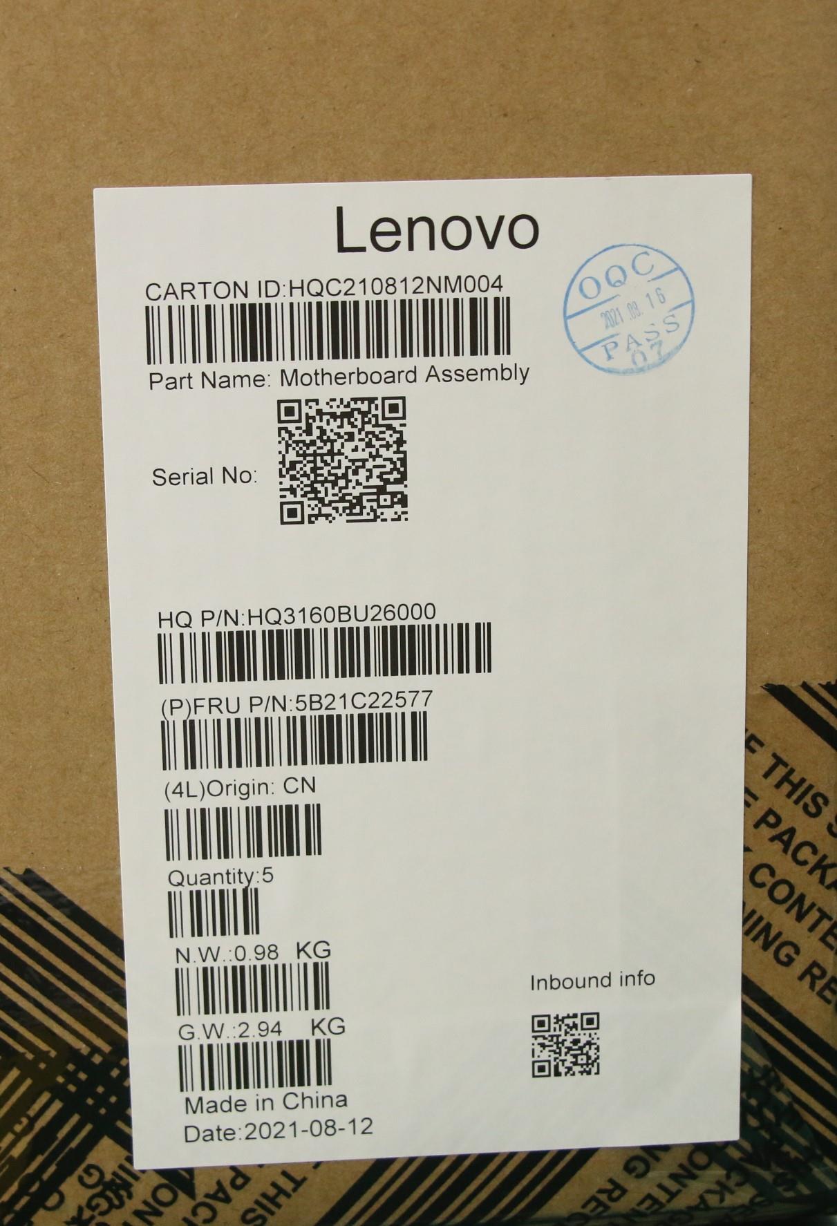 Lenovo Bdplanar Mbh82L5Win R55600Hgtx - 5B21C22577