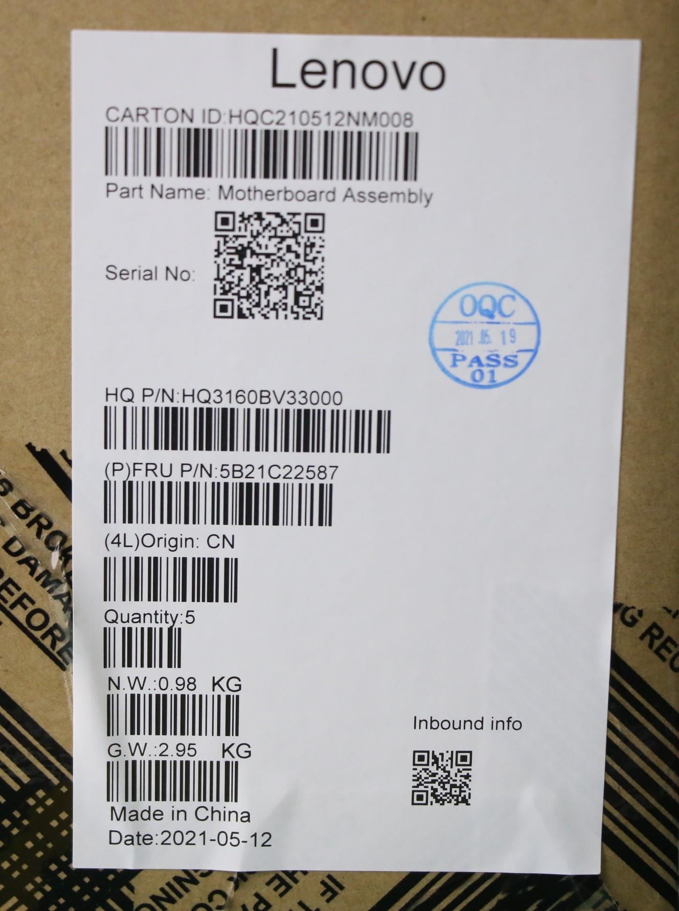 Lenovo Bdplanar Mbh82L9 I511300H_Mx45 - 5B21C22587