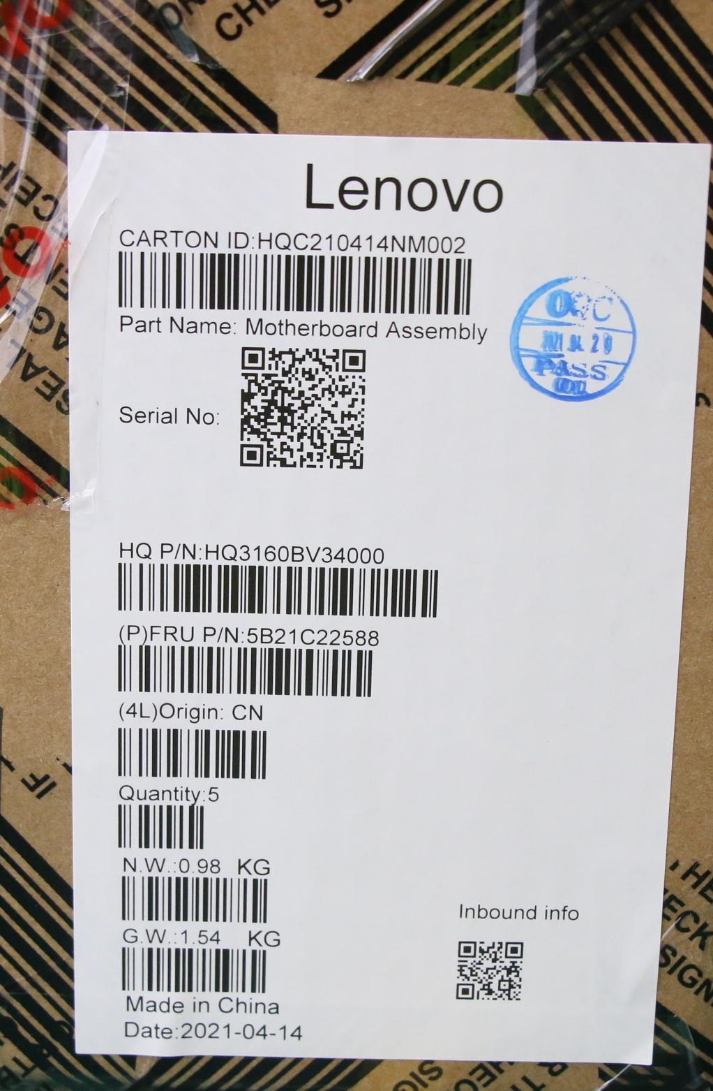 Lenovo Bdplanar Mbh82L9 I711370H_Mx45 - 5B21C22588