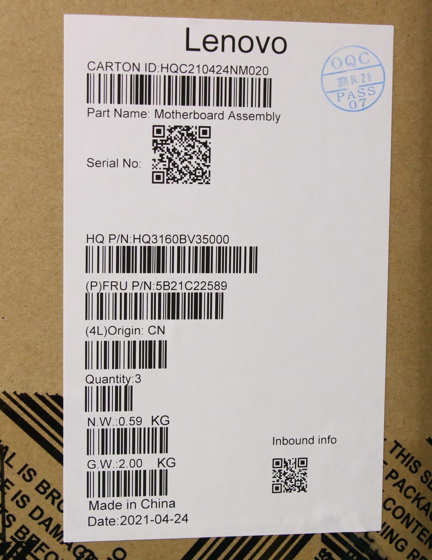 Lenovo Bdplanar Mbh82L9 I711370H_Mx45 - 5B21C22589