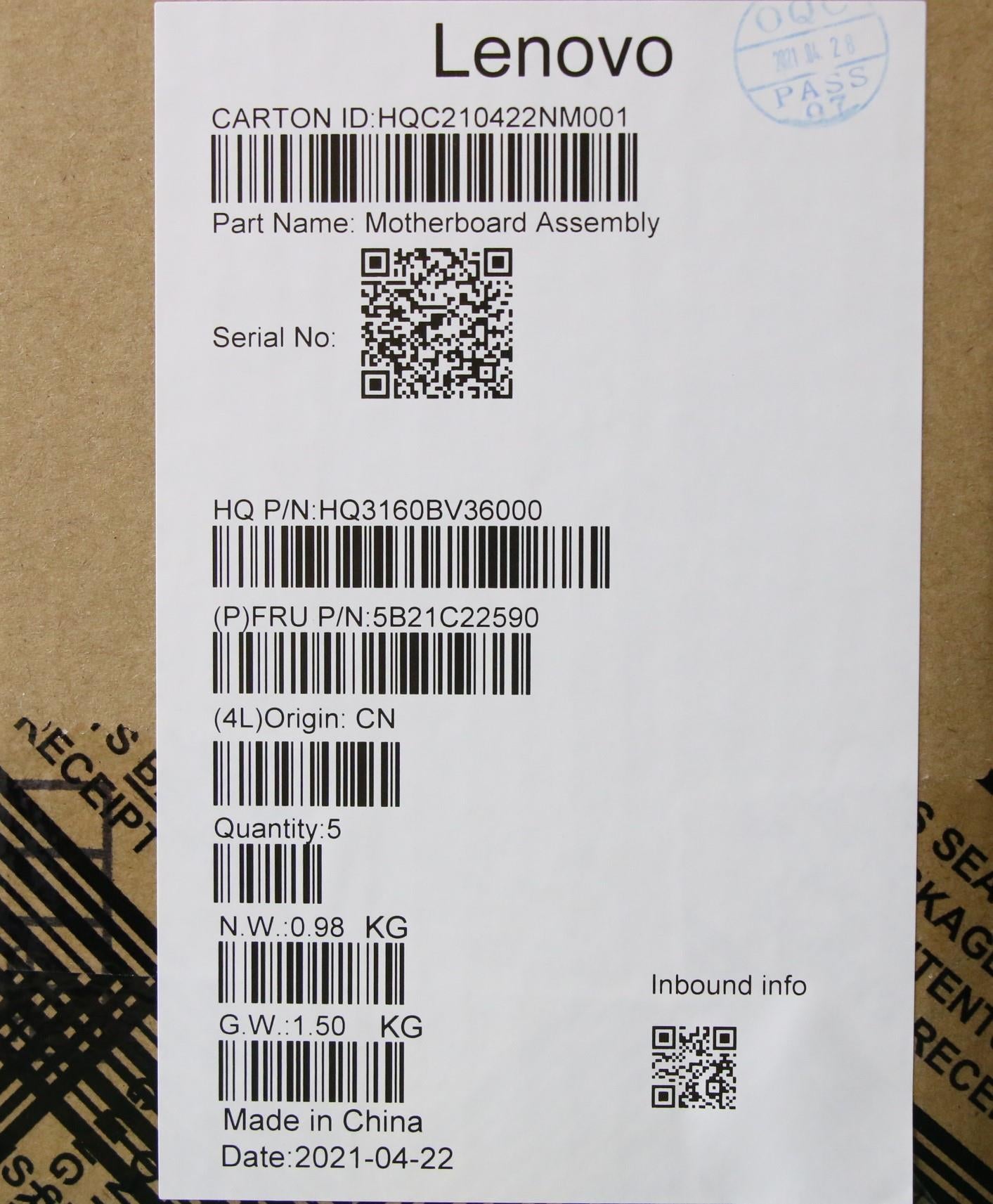 Lenovo Bdplanar Mbh82L9 I511300H_Mx45 - 5B21C22590