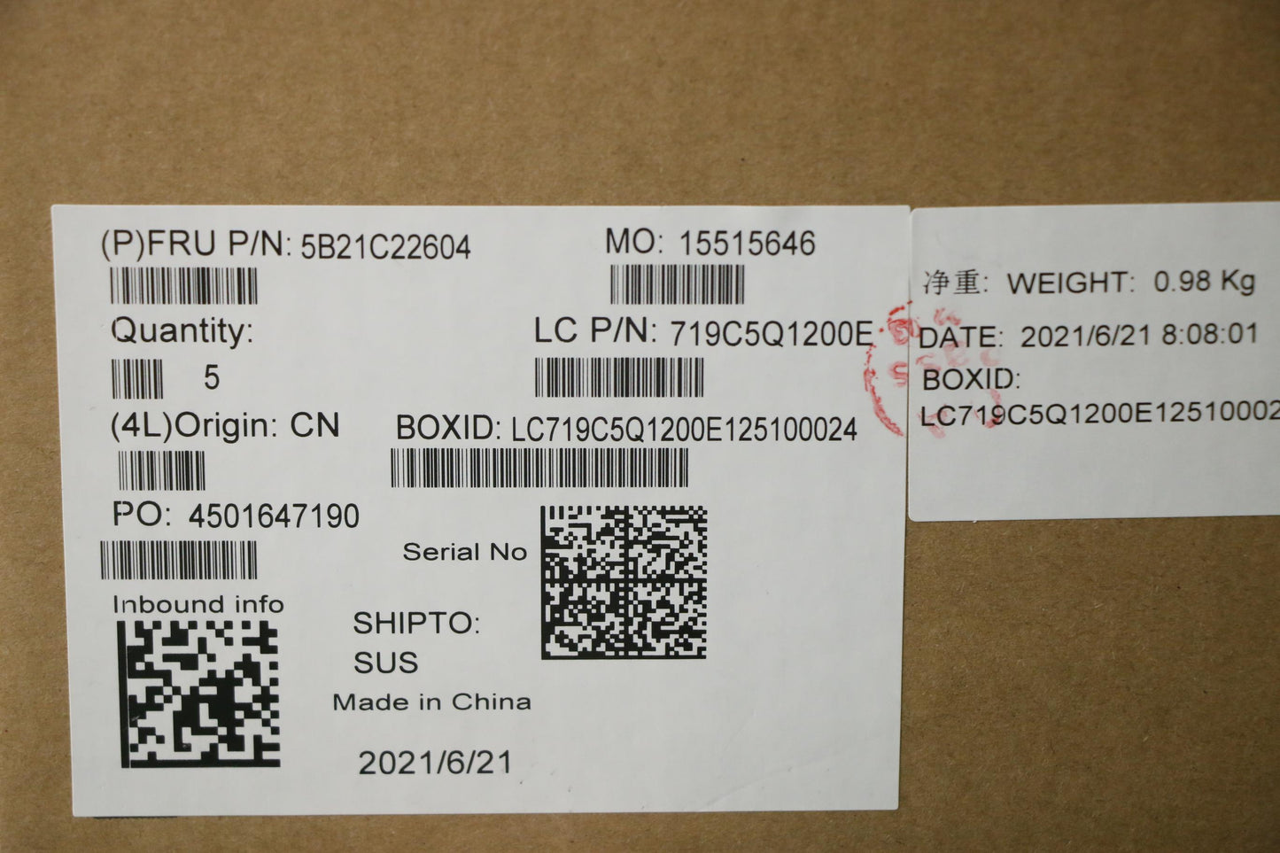 Lenovo Bdplanar Mb L82Nh I5_Mx450B_2G - 5B21C22604