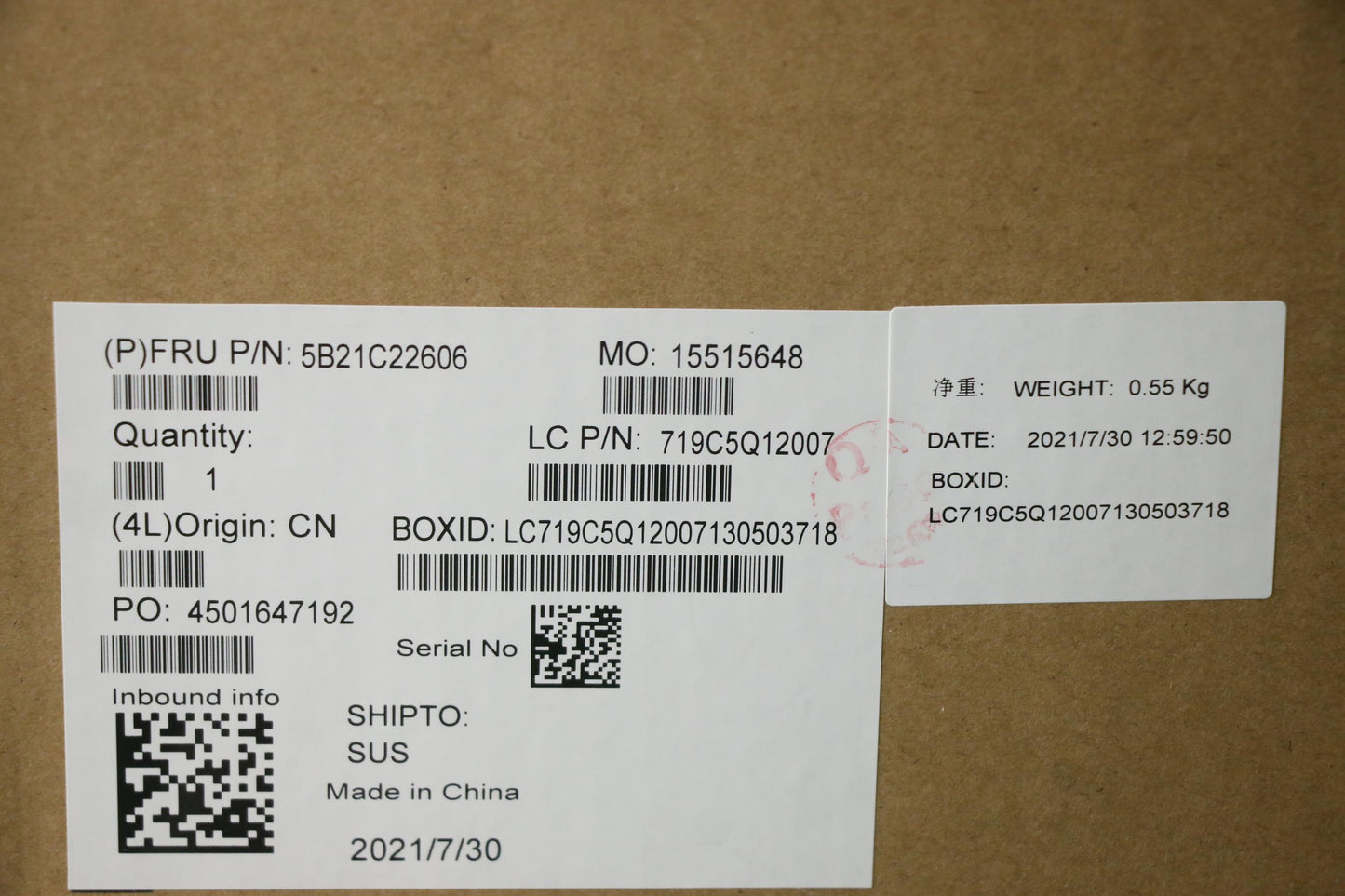 Lenovo Bdplanar Mb L82Nh I7_Mx450B_2G - 5B21C22606