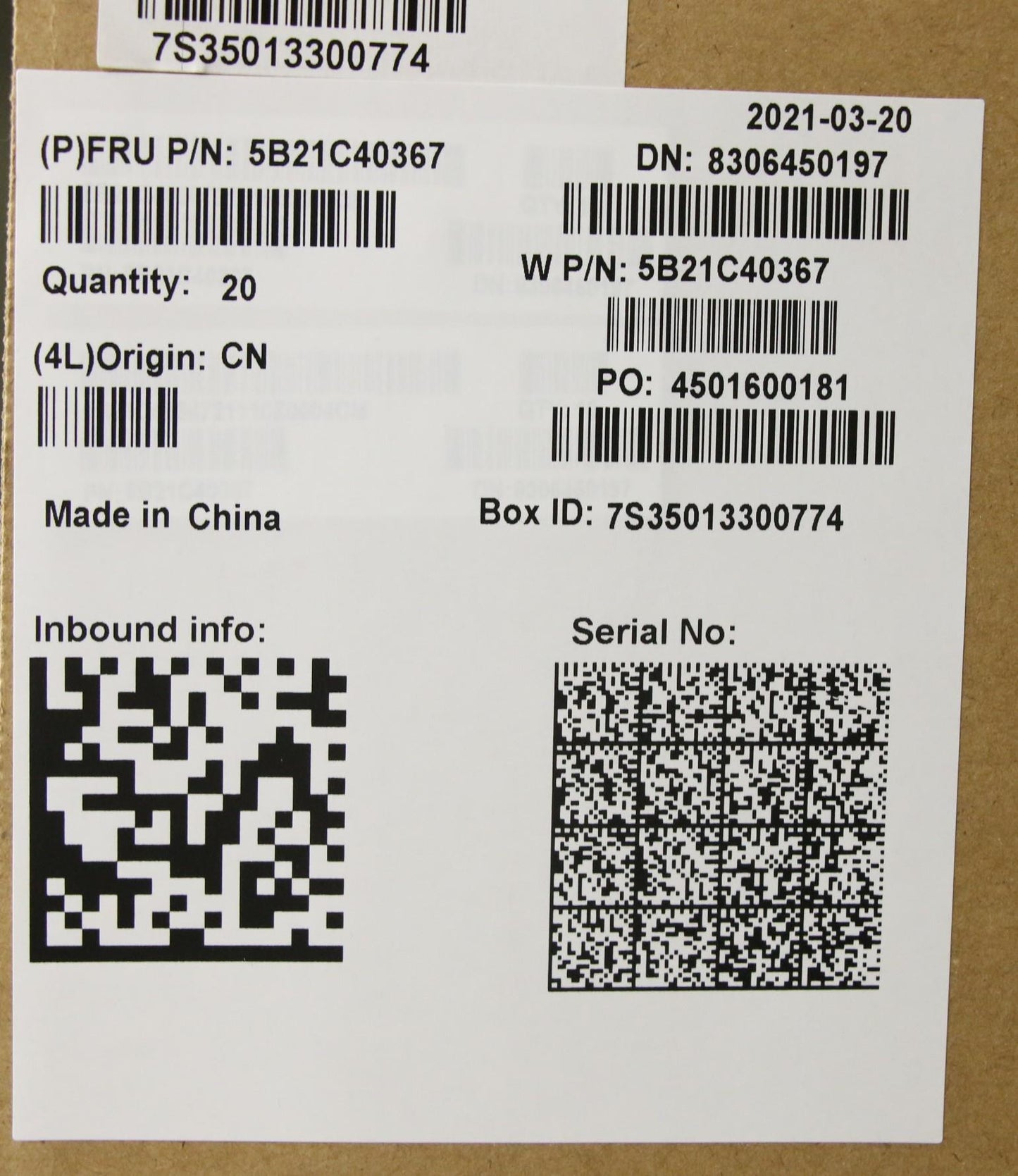 Lenovo Bdplanar I7-10510U16Gwl,Win,Na - 5B21C40367