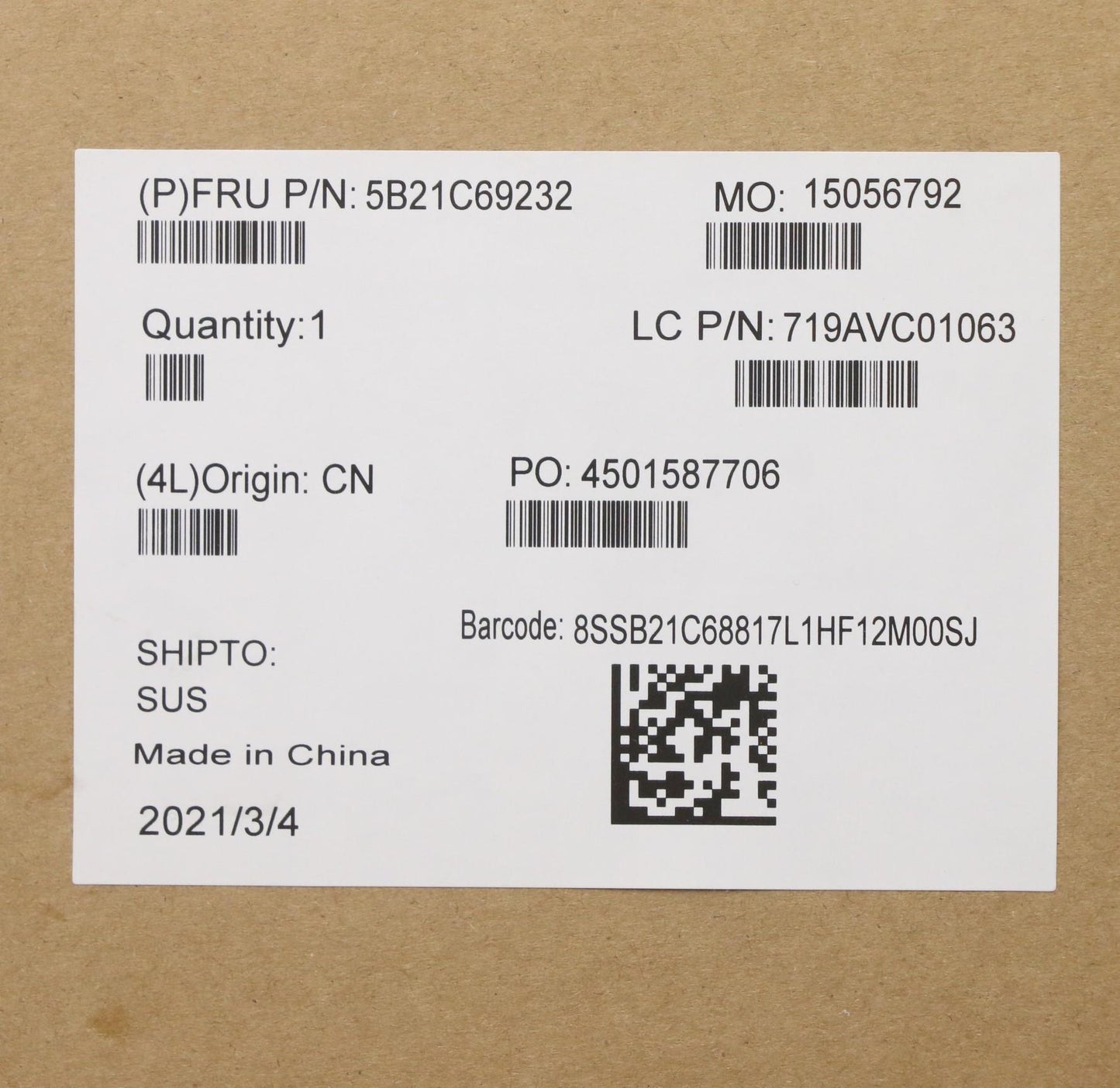 Lenovo Bdplanar I5-10210U Nvp16Gwin N - 5B21C69232