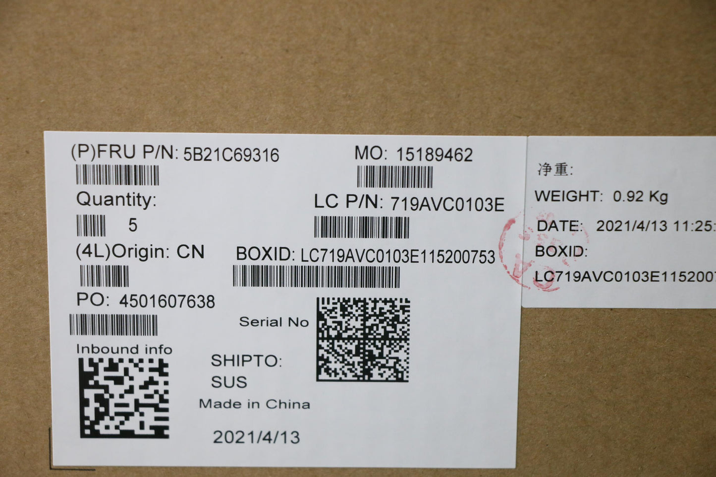 Lenovo Bdplanar I7-10610U Vp16Gwin Ya - 5B21C69316
