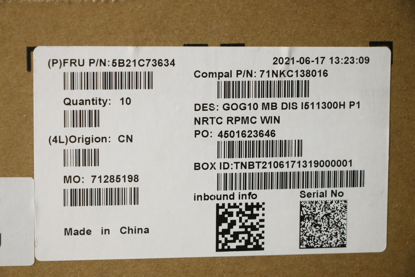 Lenovo Bdplanar Mbc82K1Wini511300H_Rt - 5B21C73634