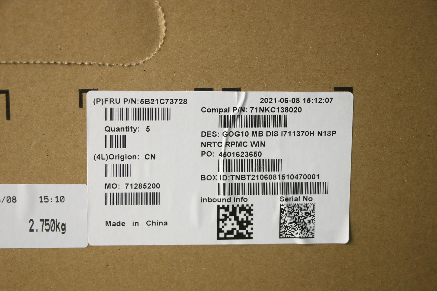 Lenovo Bdplanar Mbc82K1 Wini711370H_G - 5B21C73728