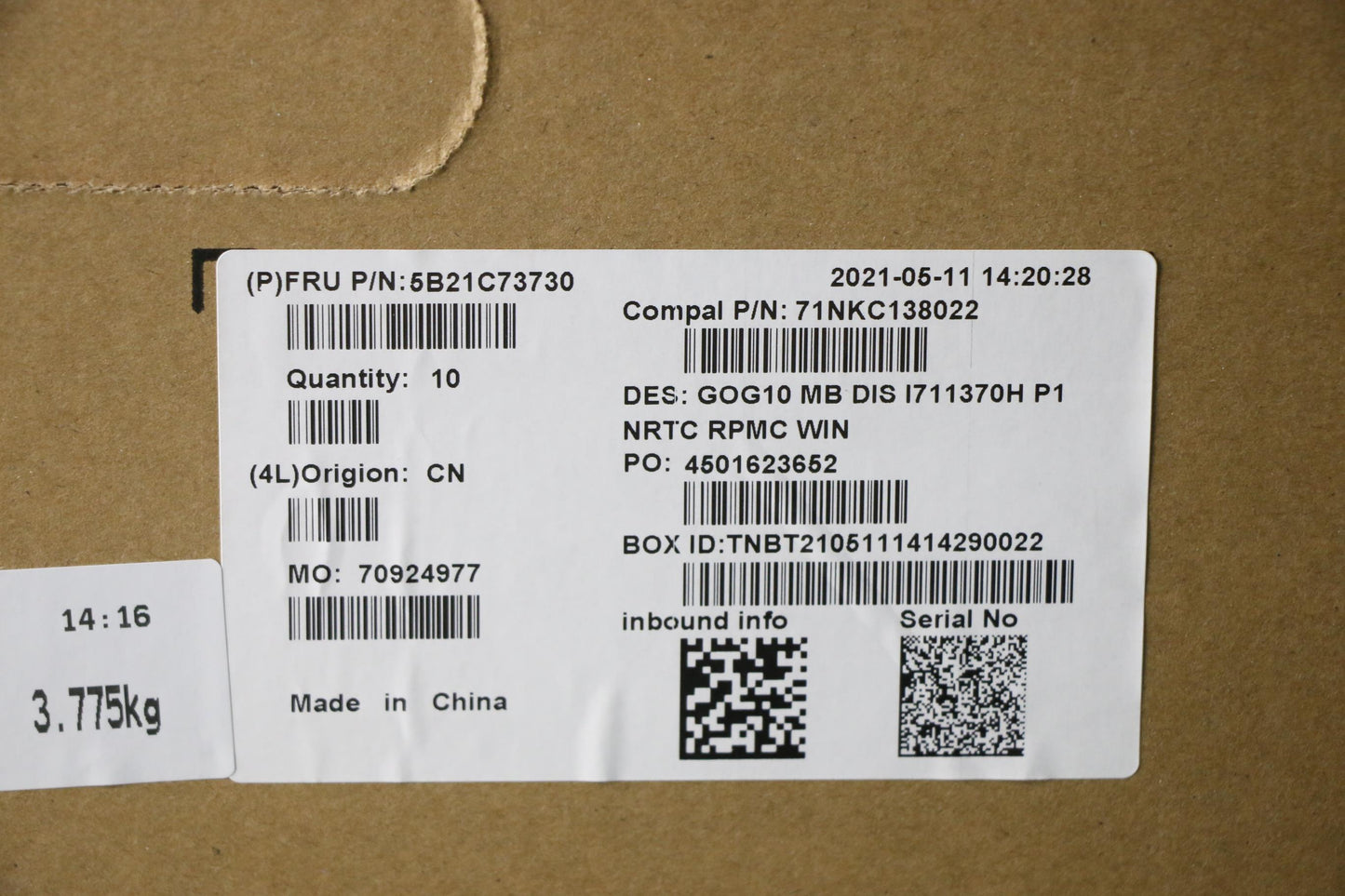 Lenovo Bdplanar Mbc82K1Wini711370H_Rt - 5B21C73730