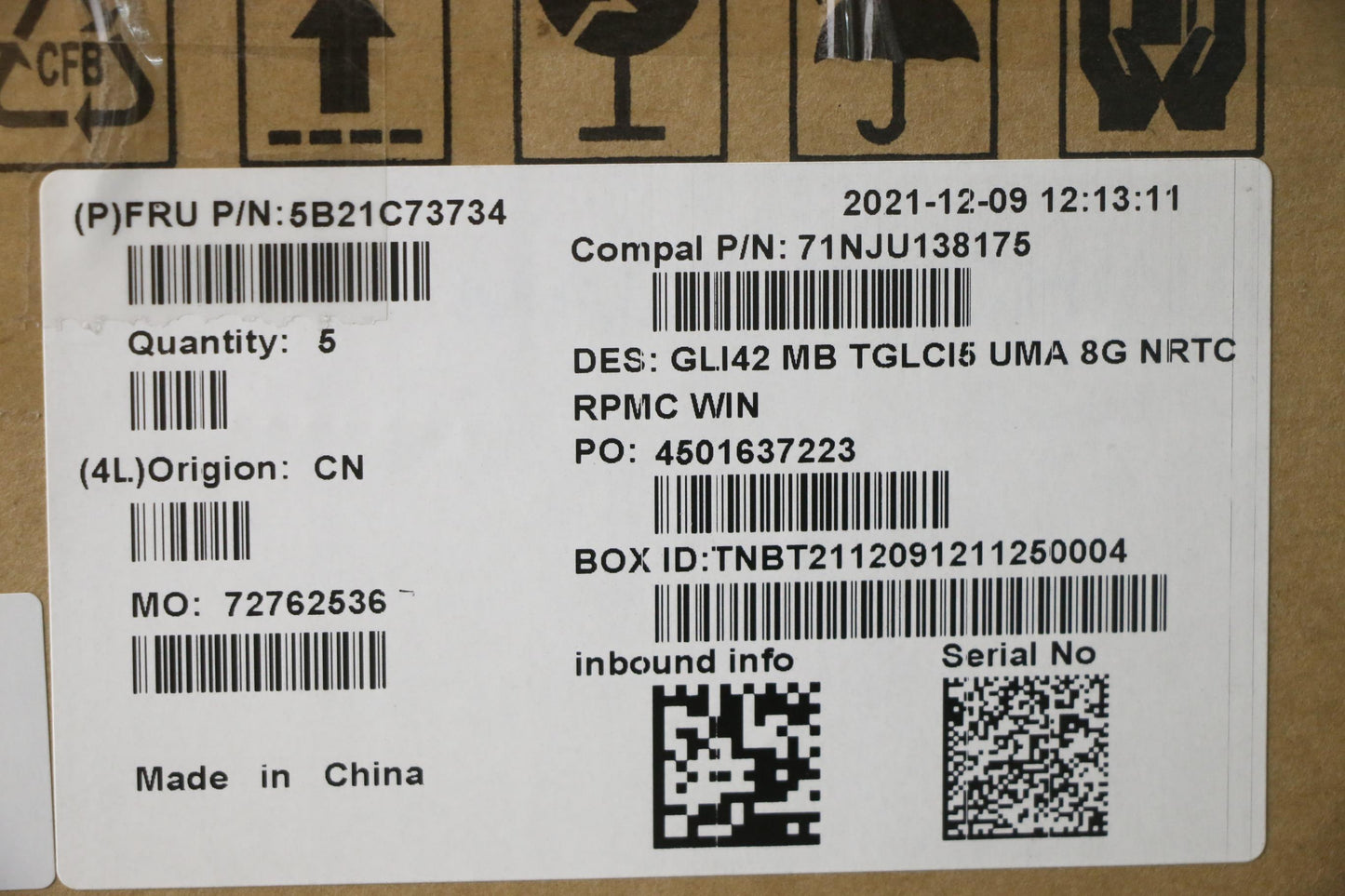 Lenovo Bdplanar Mb C 82L3 Win I51155U - 5B21C73734