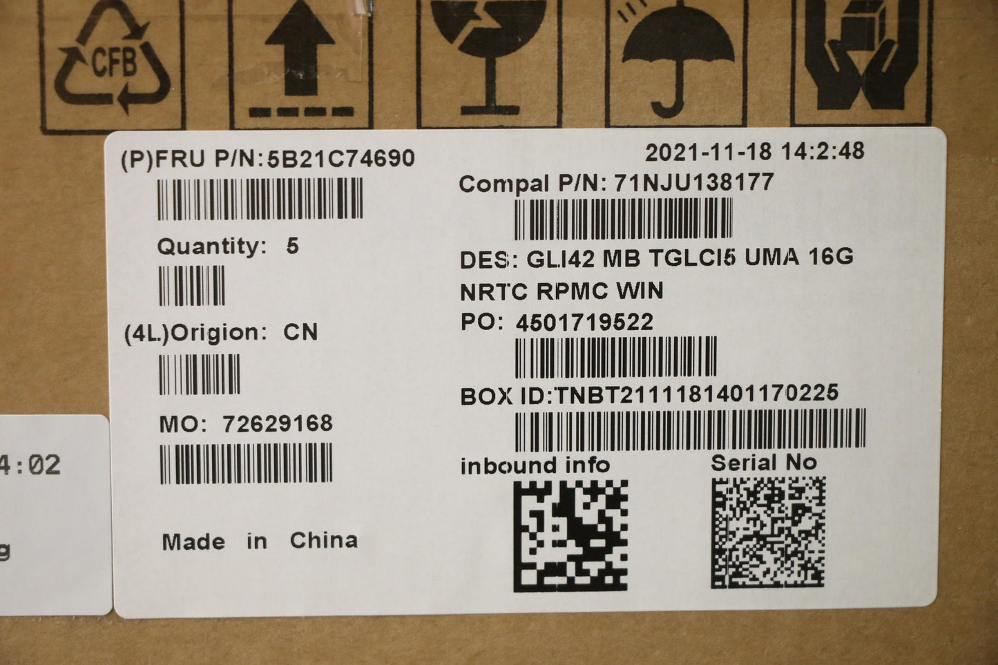 Lenovo Bdplanar Mb C82L3 Win I51155Um - 5B21C74690