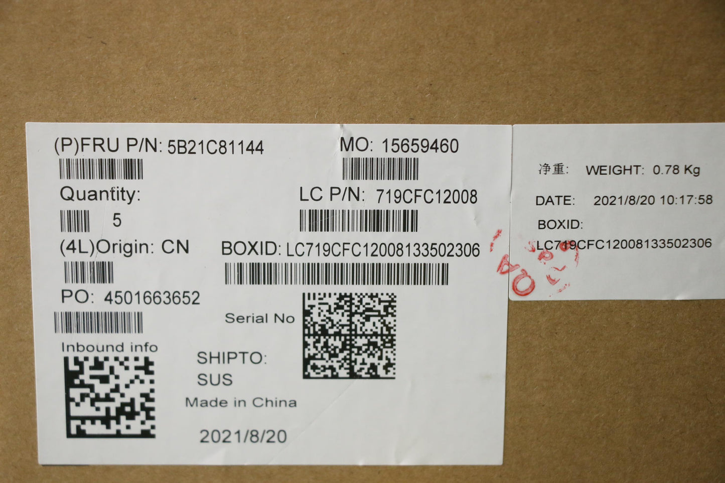 Lenovo Bdplanar Mbl82N7Winr55600U_Uma - 5B21C81144