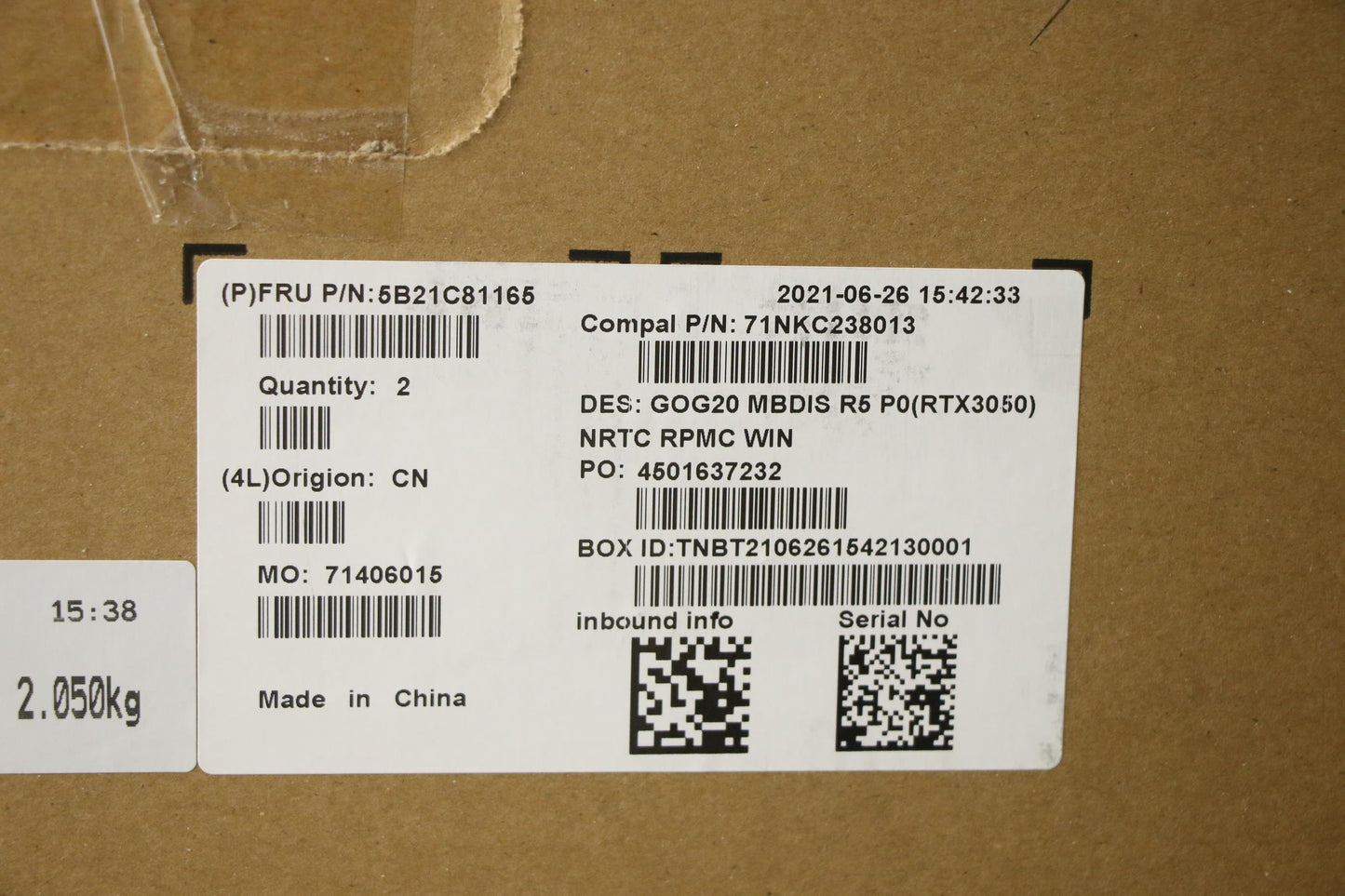 Lenovo Bdplanar Mbc82K2 Winr55600H_Rt - 5B21C81165