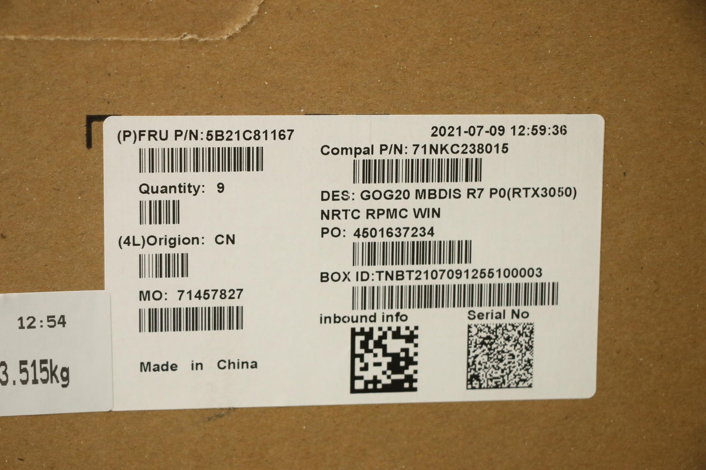 Lenovo Bdplanar Mbc82K2 Winr75800H_Rt - 5B21C81167