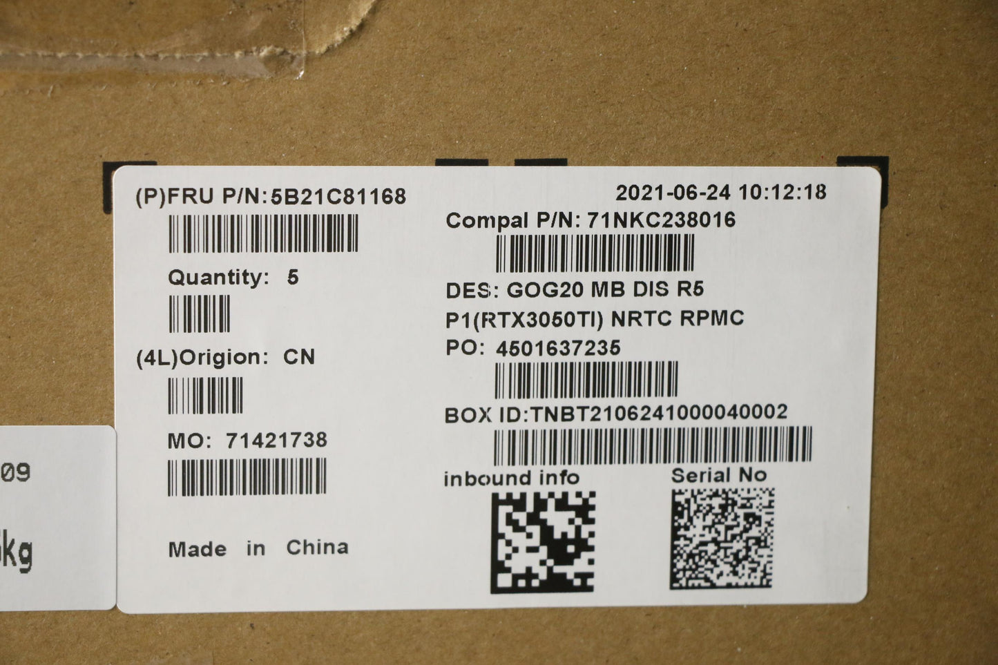 Lenovo Bdplanar Mbc82K2 Nokr55600H_Rt - 5B21C81168