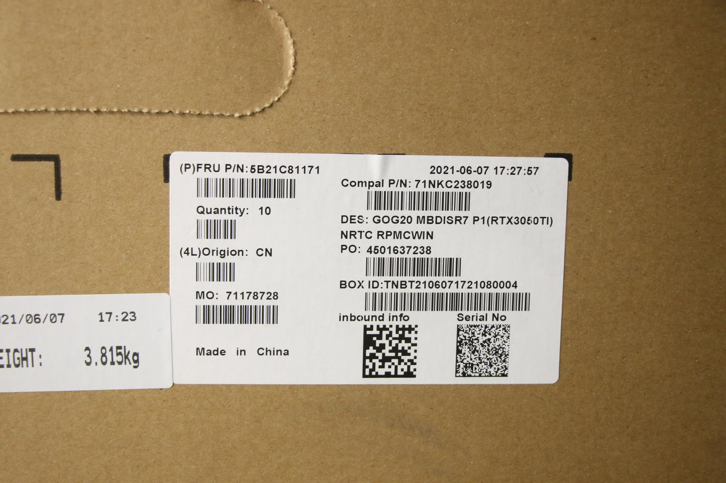 Lenovo Bdplanar Mbc82K2 Winr75800H_Rt - 5B21C81171