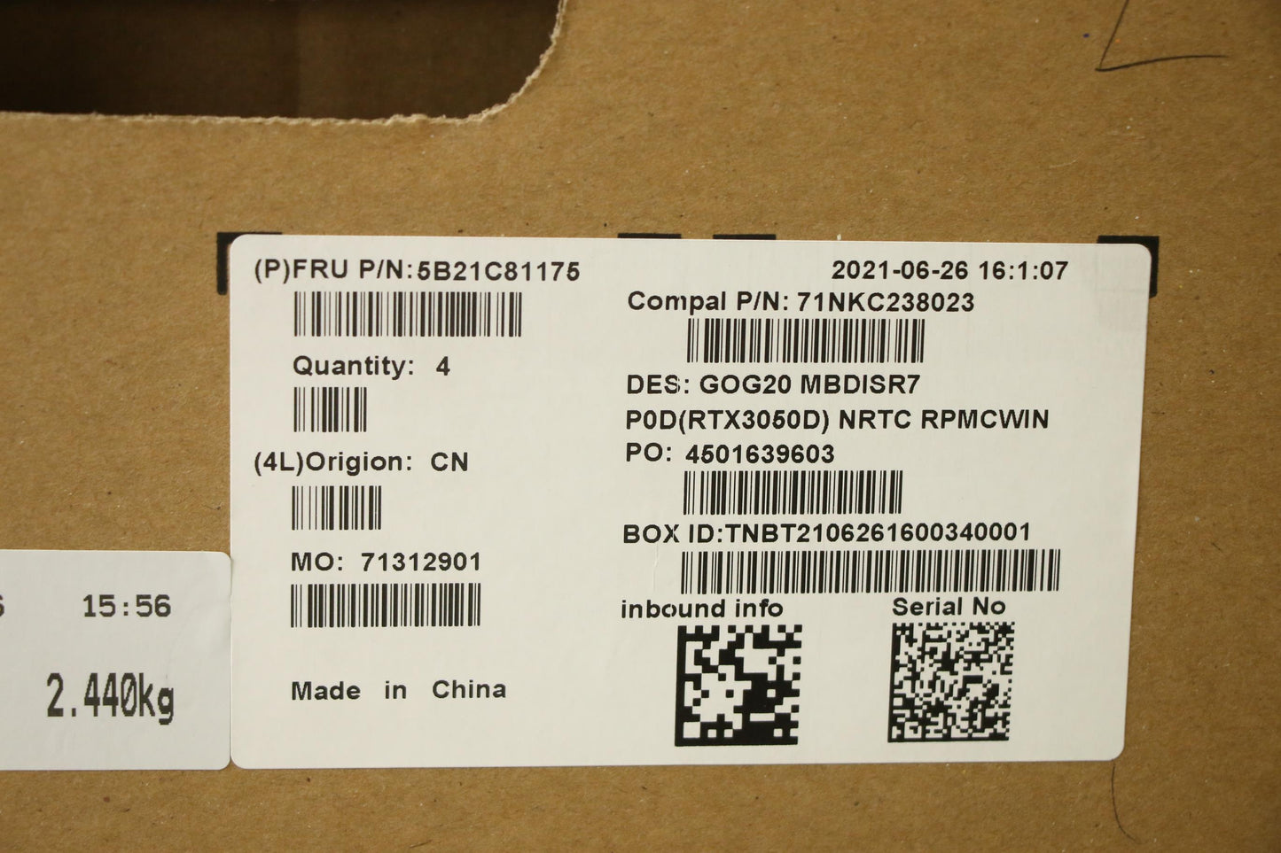 Lenovo Bdplanar Mbc82K2 Winr75800H_Rt - 5B21C81175