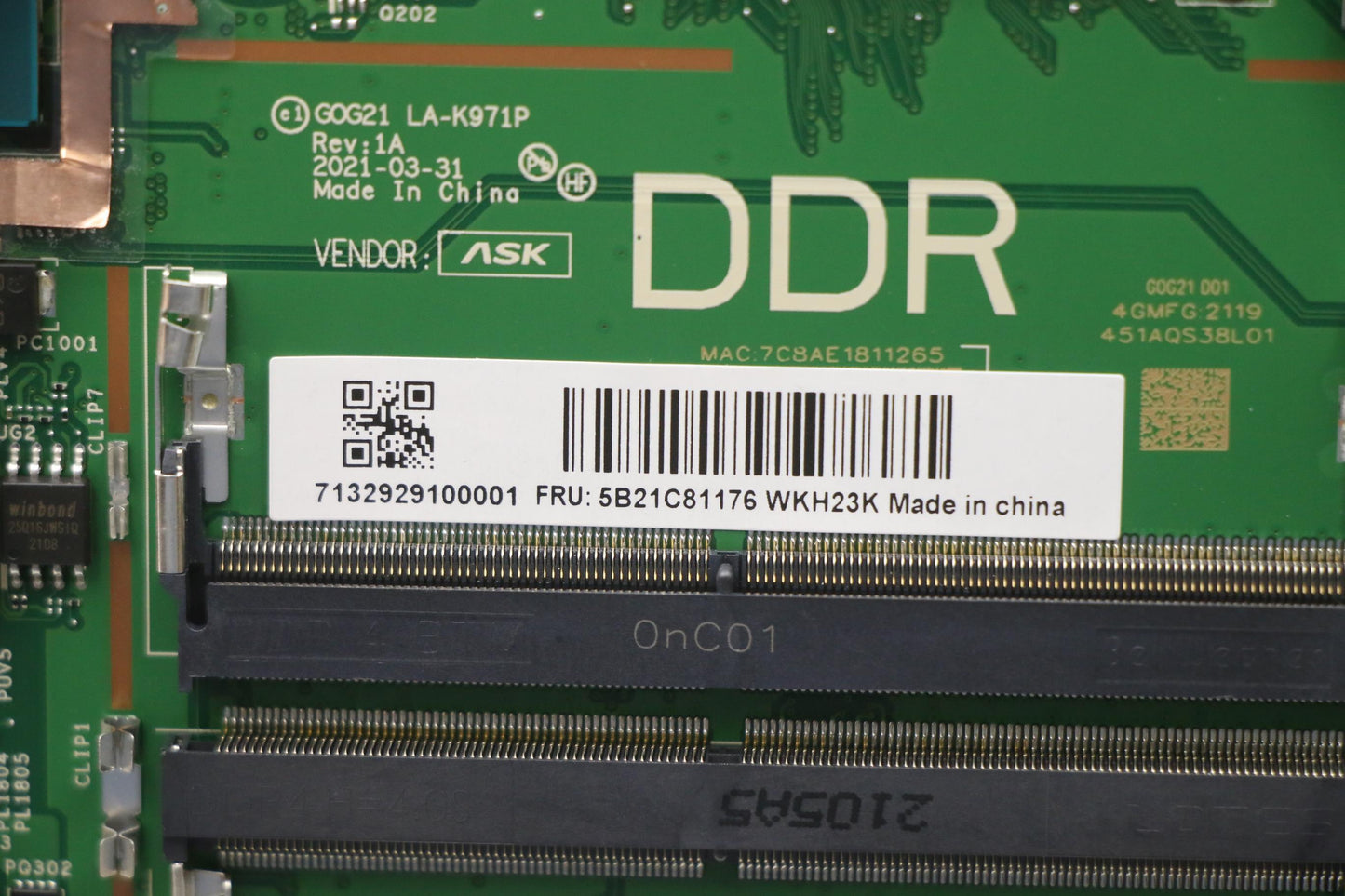 Lenovo Bdplanar Mbc82K2Nokr55600H_Rtx - 5B21C81176