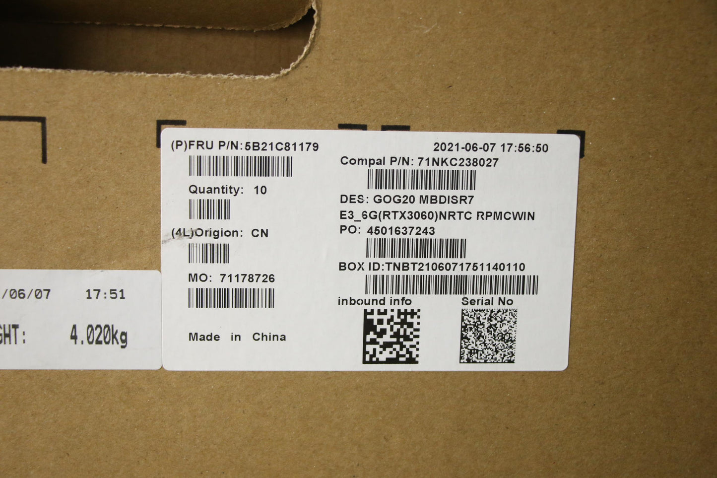 Lenovo Bdplanar Mbc82K2Winr75800H_Rtx - 5B21C81179