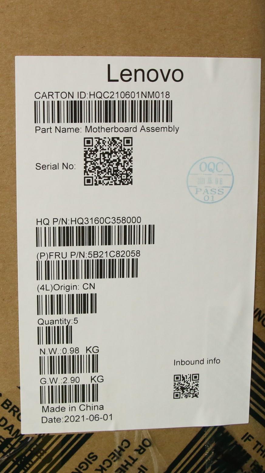 Lenovo Bdplanar Mbh82L5Winr7_Rtx30504 - 5B21C82058