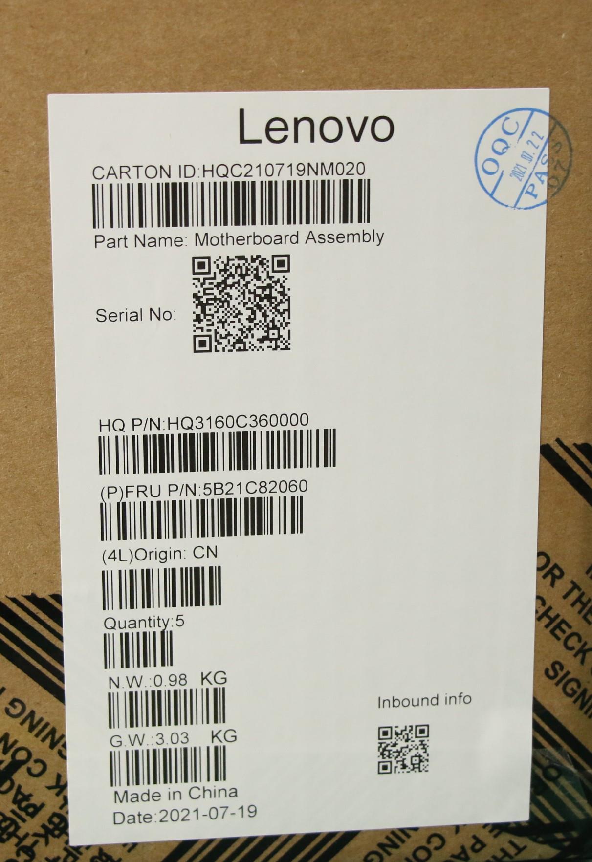 Lenovo Bdplanar Mbh82L5Nokr5_Rtx30504 - 5B21C82060