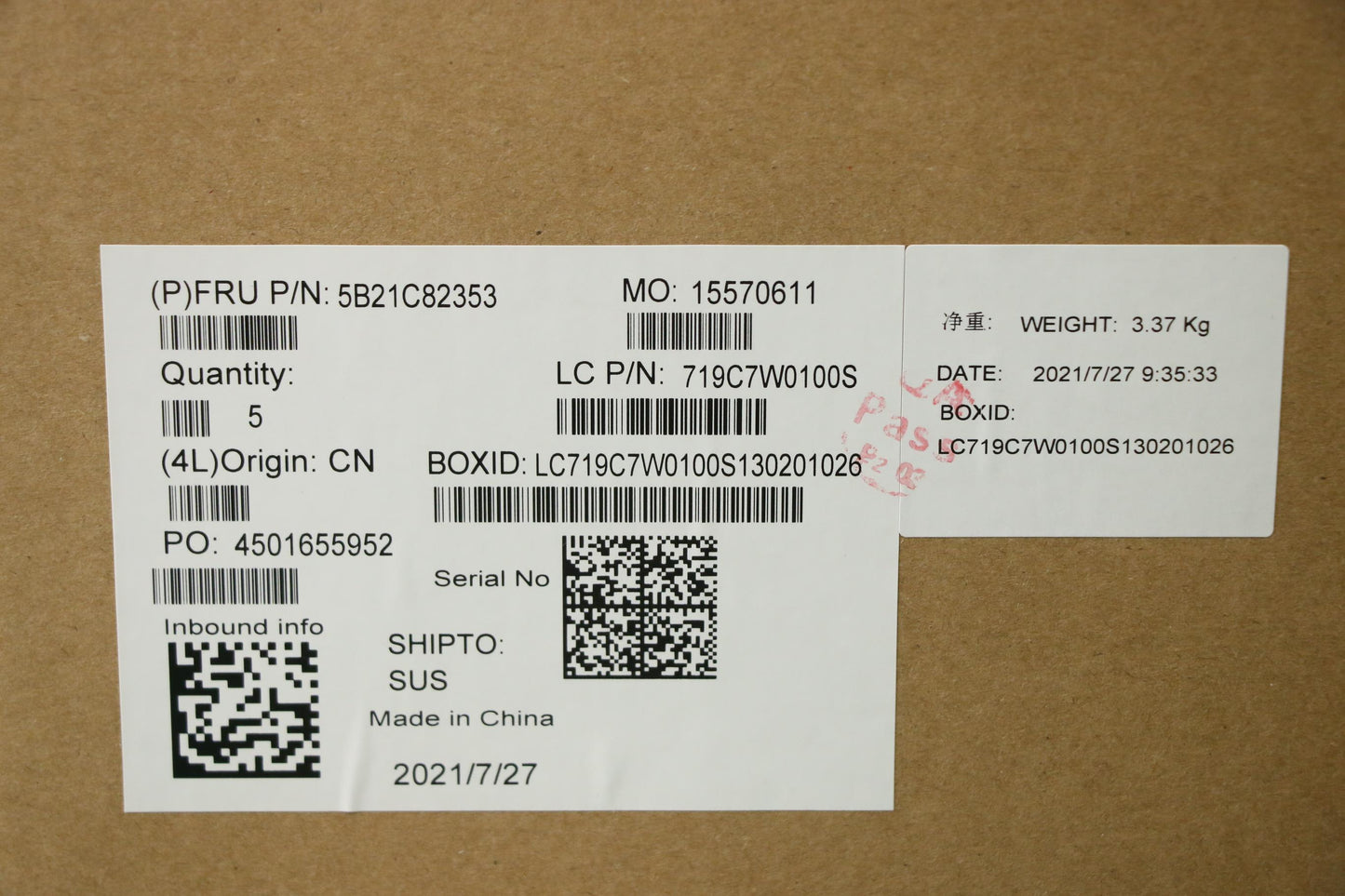 Lenovo Motherboard i5-11500H, TPM, Windows DPK - 5B21C82353