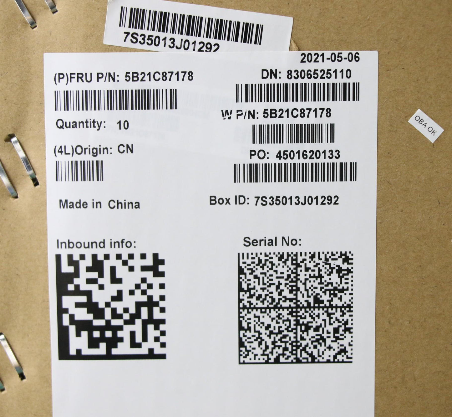 Lenovo Motherboard with i7-10850H, Discrete Graphics, TPM for Windows - 5B21C87178