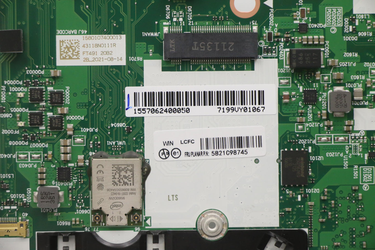 Lenovo Bdplanar Win,I5-8265U,8G,9560, - 5B21C98745