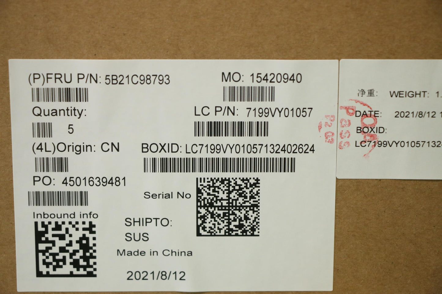Lenovo Bdplanar Win,I5-8365U,8G,9560, - 5B21C98793