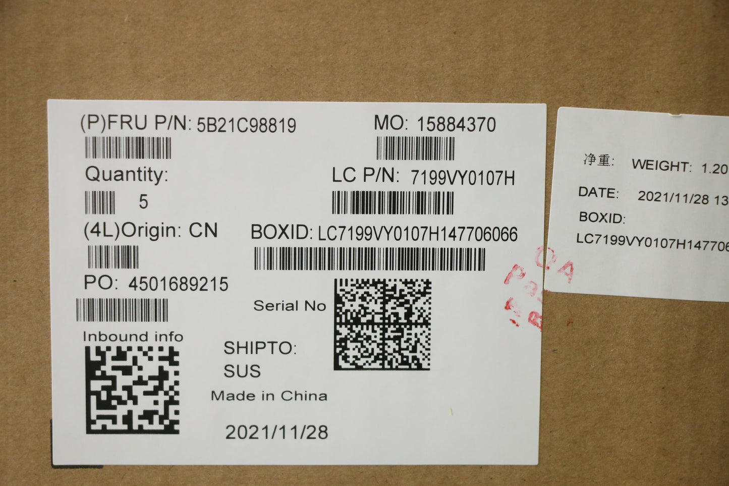 Lenovo Motherboard i7-8665U, 8GB RAM, AMT, TPM 2.0, Windows DPK - 5B21C98819