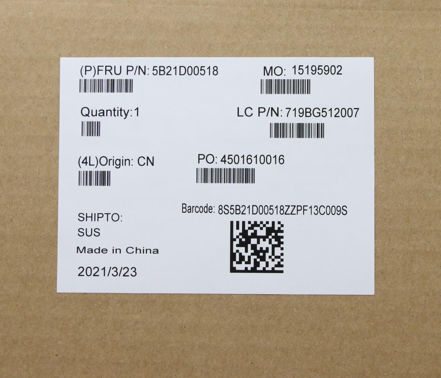 Lenovo Motherboard, with N4020 UMA, 4GB, 32GB D+S - 5B21D00518