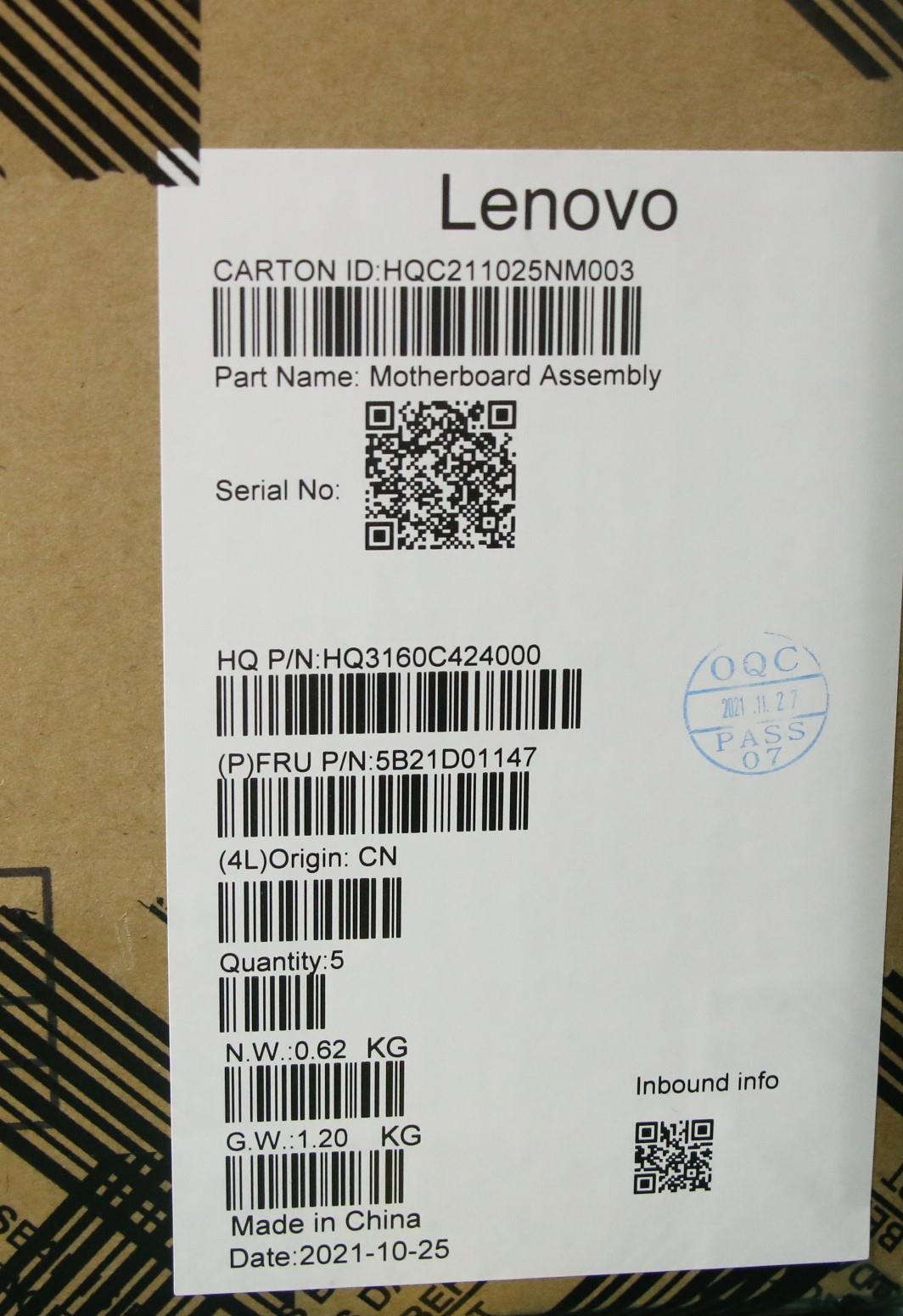 Lenovo Bdplanar Mb H 82Kn Mt8183 Uma - 5B21D01147