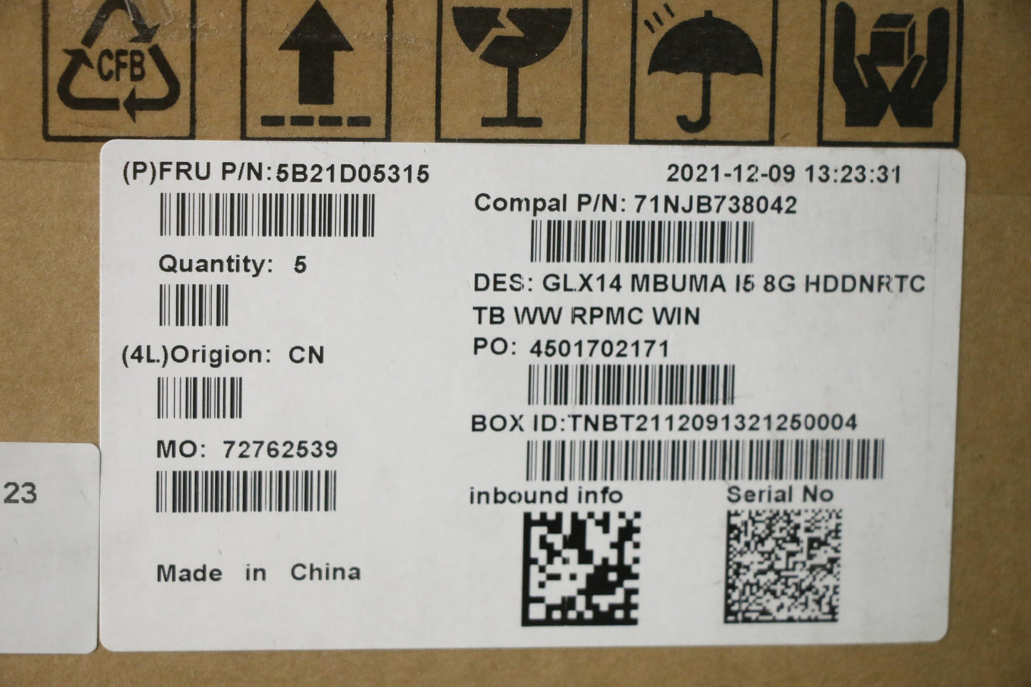 Lenovo Bdplanar Mbc21A3 Wini5Uma8Ghd - 5B21D05315