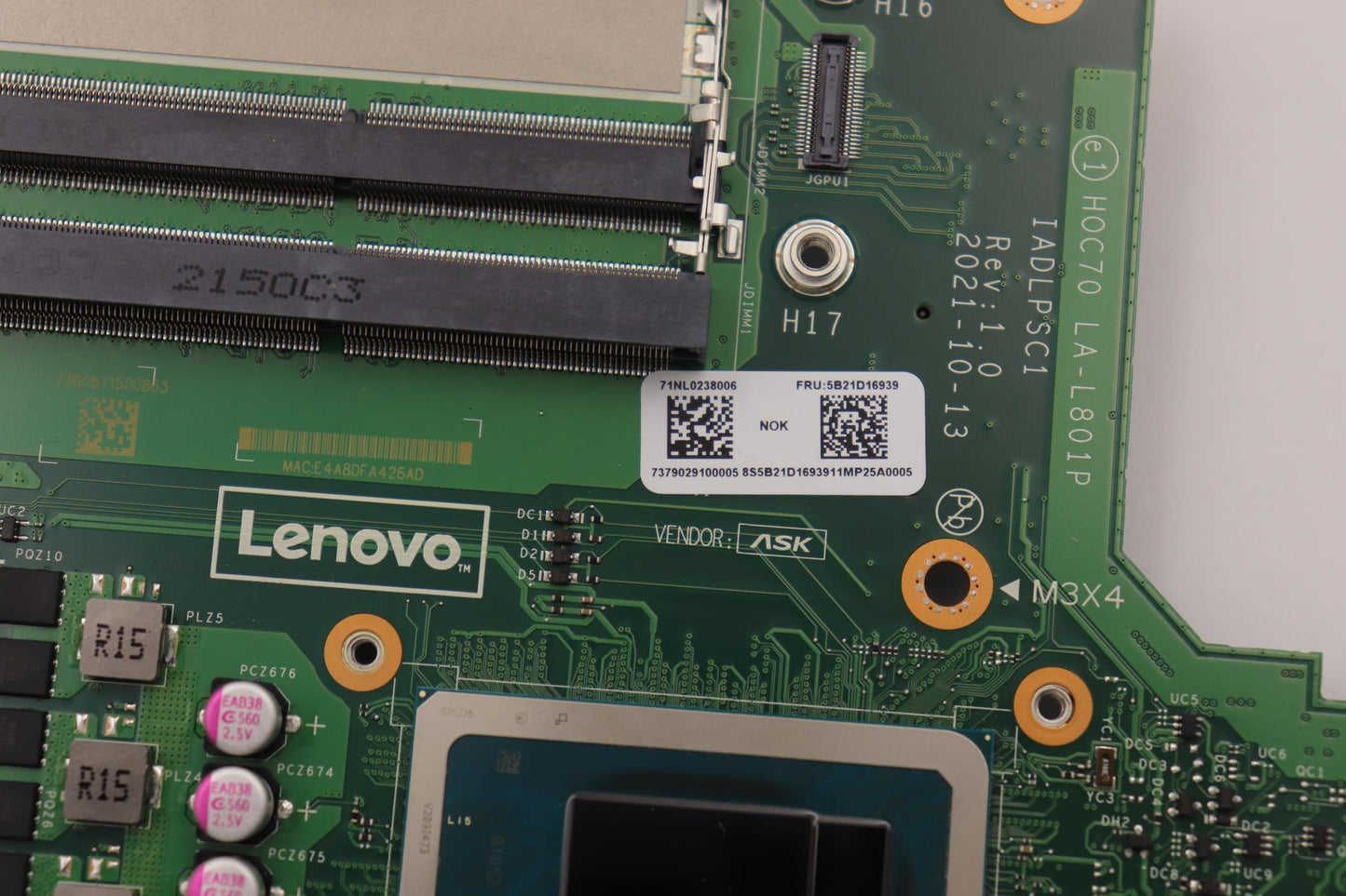 Lenovo Bdplanar I7-1260P Gpu Hdmi Out - 5B21D16939