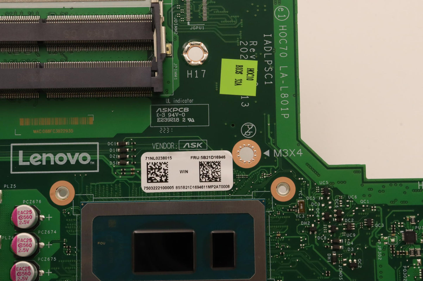 Lenovo Bdplanar Celeron Uma Hdmi Out - 5B21D16946