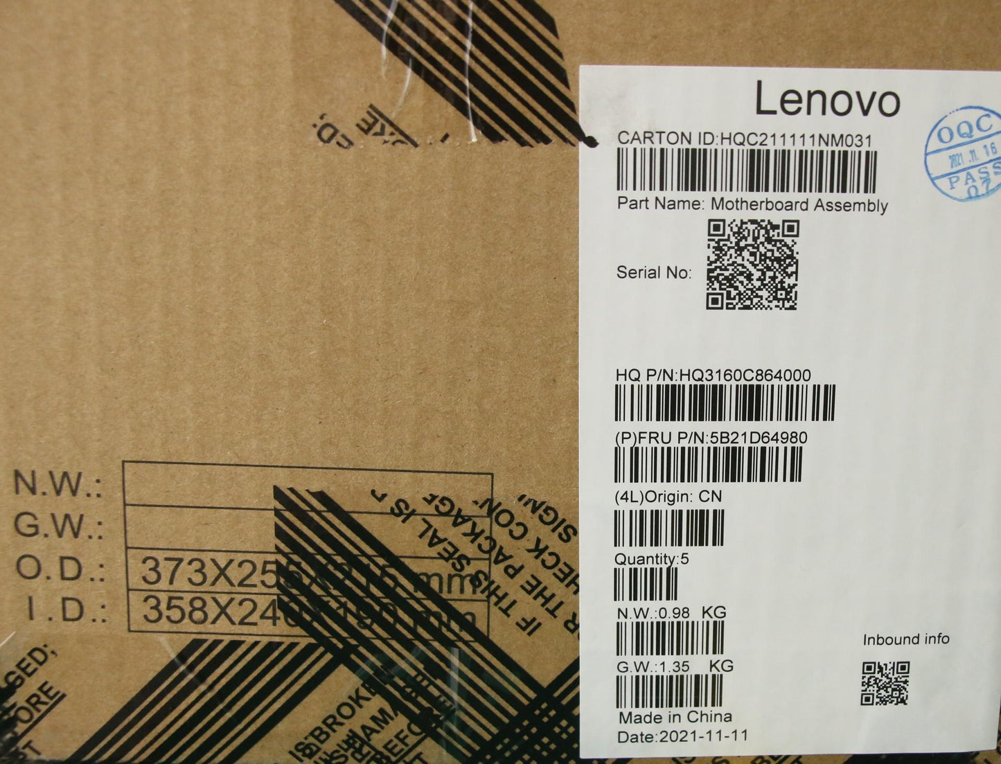Lenovo Bdplanar Mbh82Q7I71165G7Uma16G - 5B21D64980