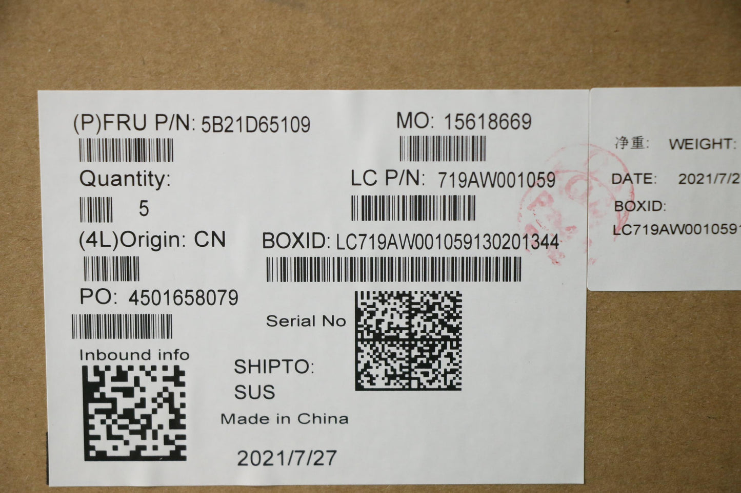 Lenovo Bdplanar I7-10610Ussddc Win Na - 5B21D65109