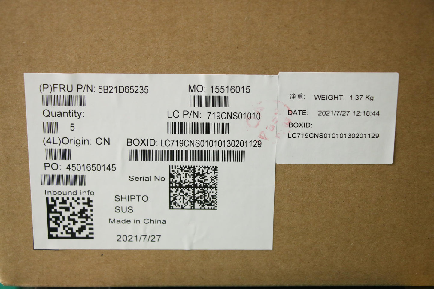 Lenovo Bdplanar I7-1185G7 8G201Vp Win - 5B21D65235