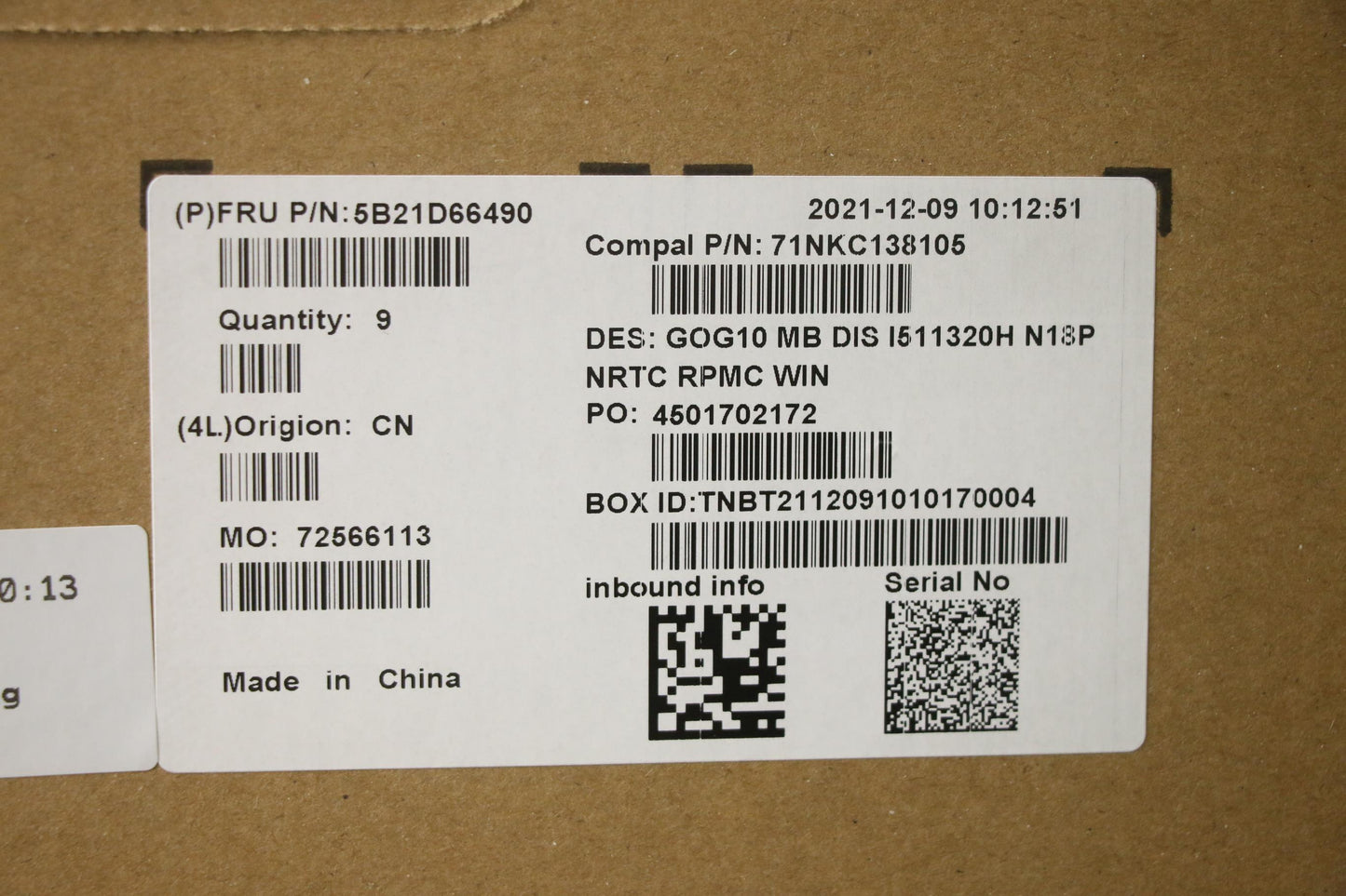 Lenovo Bdplanar Mbc82K1 Wini511320H_G - 5B21D66490