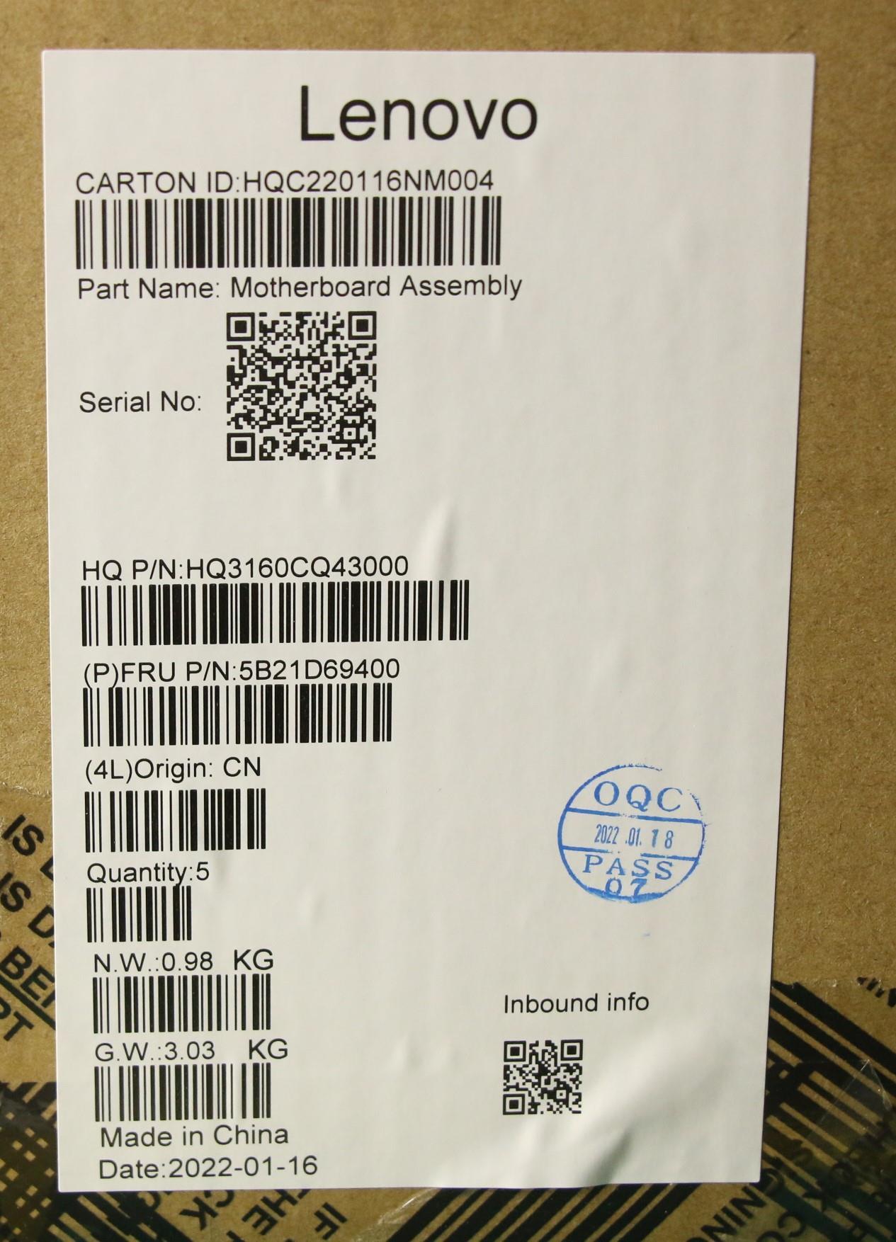 Lenovo Bdplanar Mb H82Qq R75800Hgtx4G - 5B21D69400