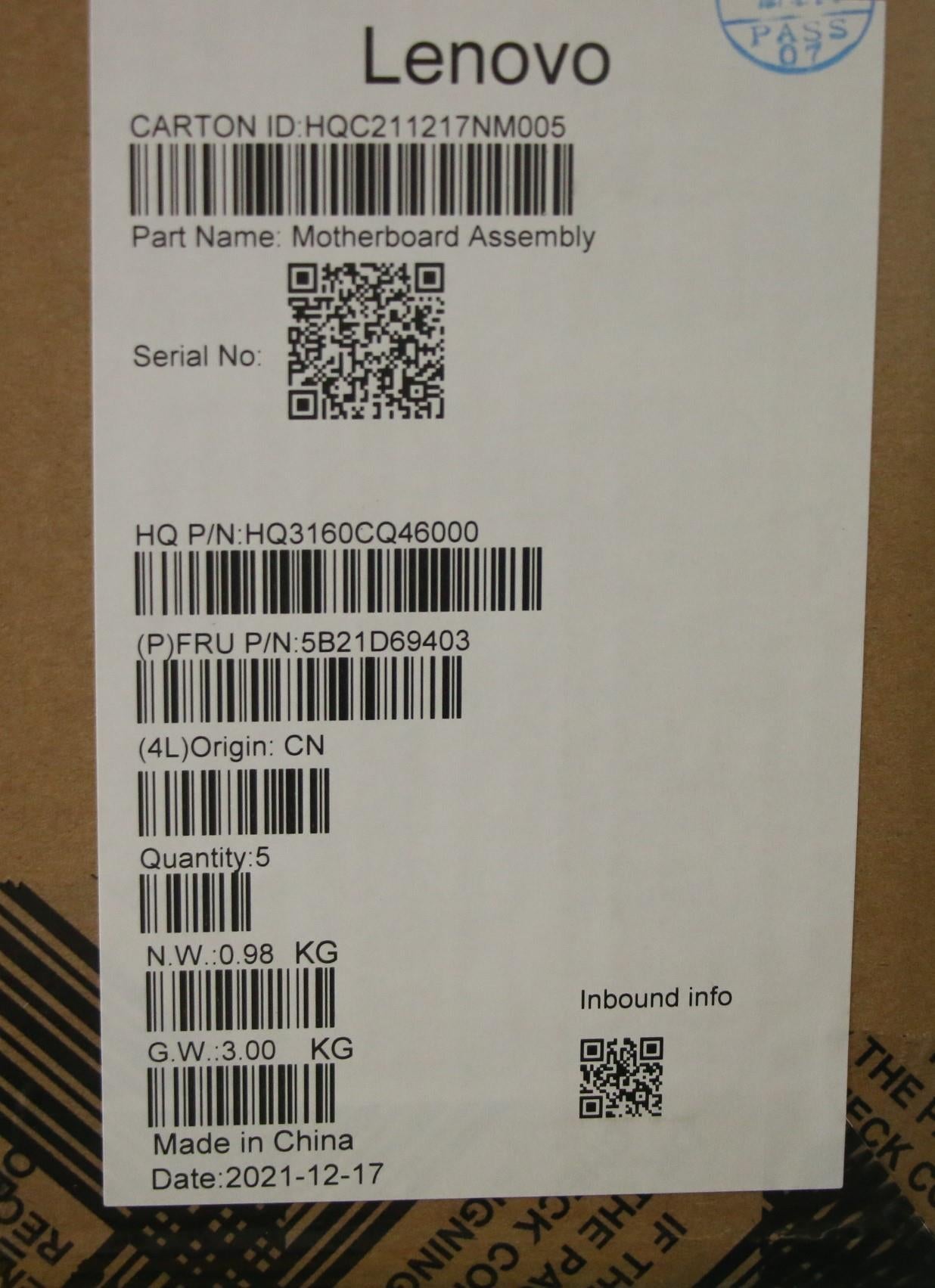 Lenovo Bdplanar Mb H82Qq R55600Hrtx4G - 5B21D69403