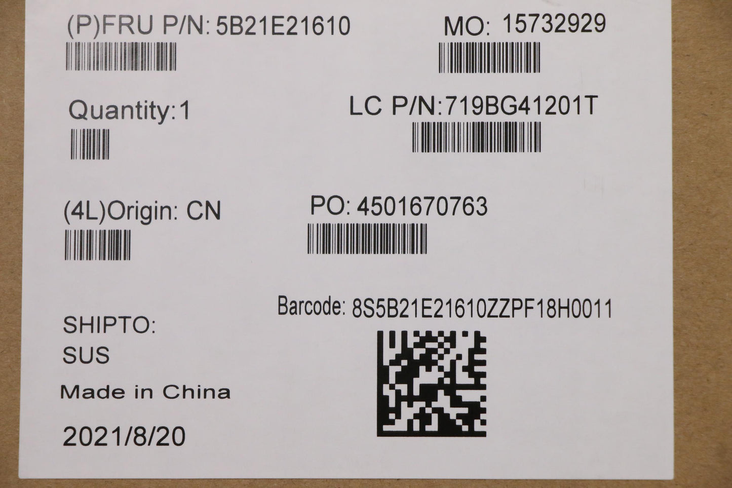 Lenovo Motherboard with Intel N4020 UMA 4GB RAM 32GB eMMC - 5B21E21610