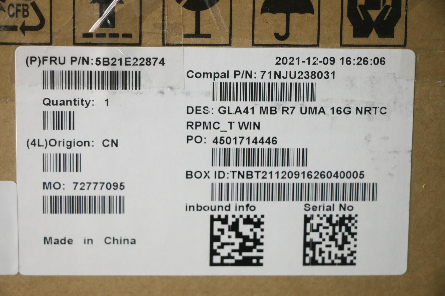 Lenovo Bdplanar Mb C 82L7 Win R7Uma 1 - 5B21E22874