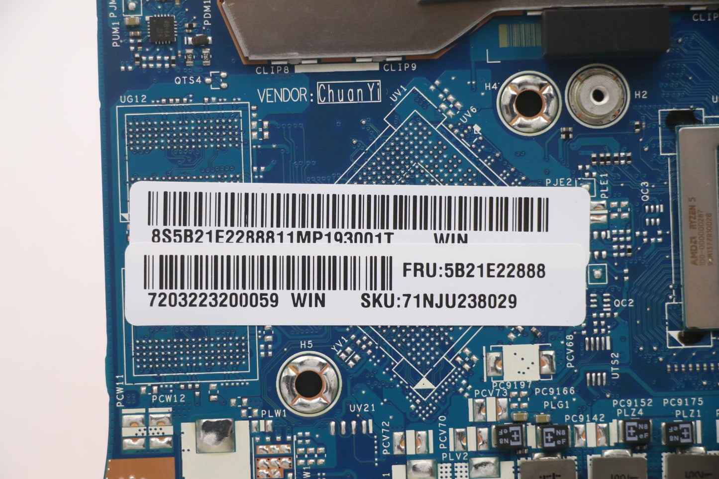 Lenovo BDPLANAR Motherboard C 82L7, Windows, AMD Ryzen 5, 16GB RAM, RPMC_T - 5B21E22888